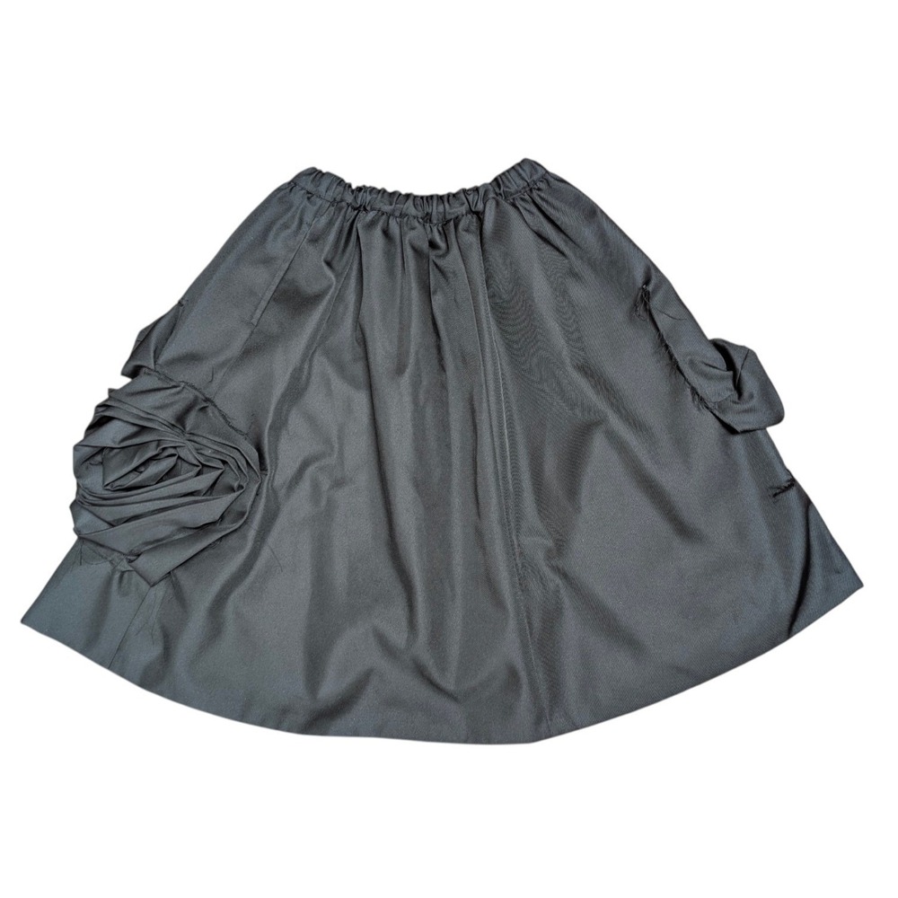 Comme des Garcons 2024 Black Rosette Sculptural Skirt Size Small - Picture 2 of 14